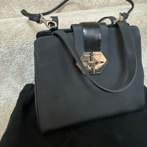Cesare Paciotti Black Canvas and Leather